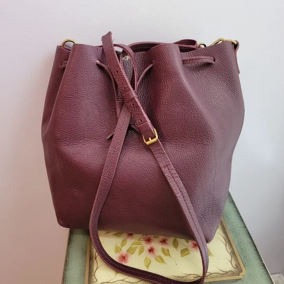 Mark & Graham Leather Drawstring Bag - Picture 3 of 7